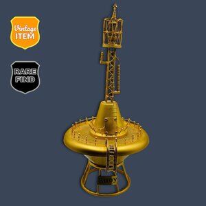 Vintage Gold Collectible Lighthouse Weather Buoy Model. RARE!
